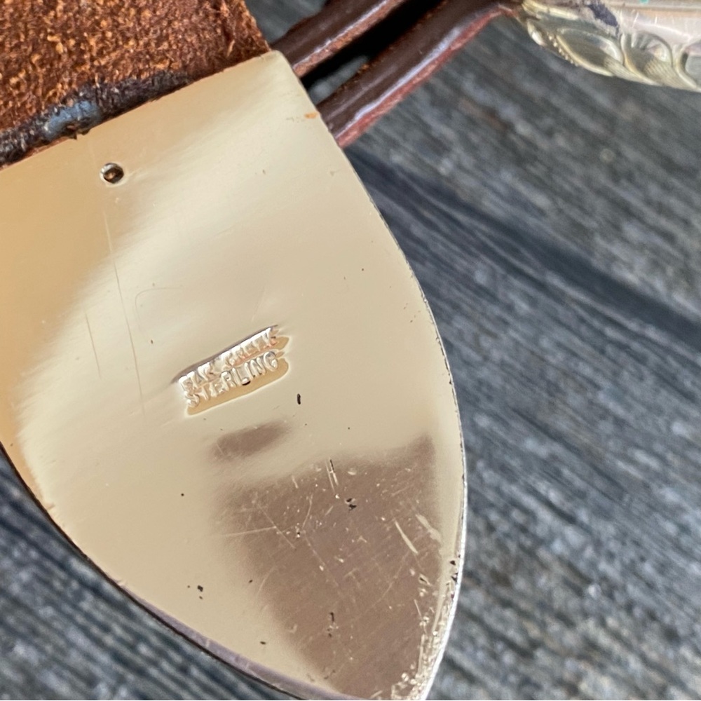 Elkcreek sterling .925 Handmade in Old Mexico/ size 40 Onyx by Brighton belt - Picture 7 of 15